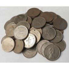 HONG KONG 1978 - 1998 . ONE 1 DOLLAR COINS . VARIETY OF 59 COINS 